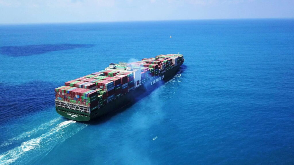 Large ship with shipping containers