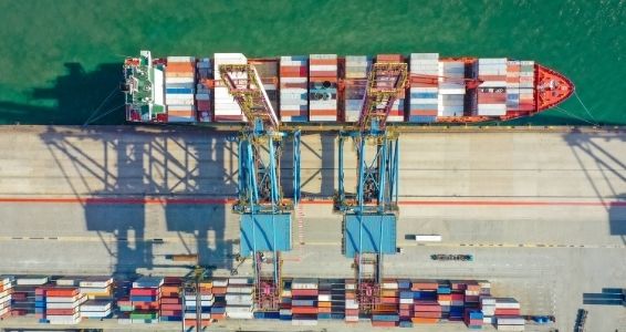 shipping containers at port