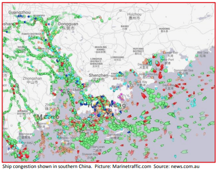 map of shipping congestion in China